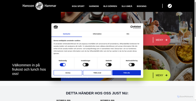 Security scan screenshot of https://hanssonohammar.se