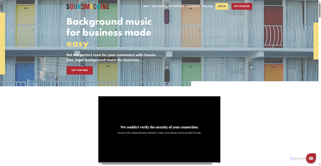 Security scan screenshot of https://sound-machine.com
