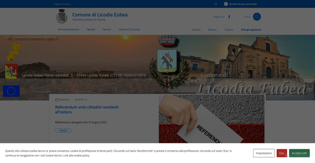 Security scan screenshot of https://comune.licodiaeubea.ct.it/