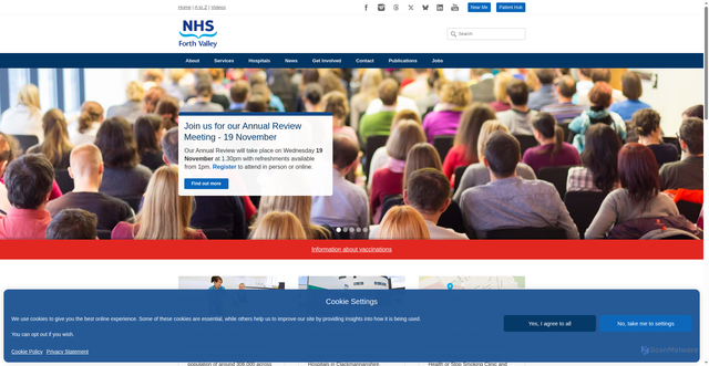 Security scan screenshot of https://nhsforthvalley.com/