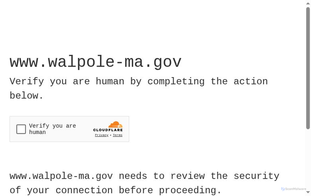 Security scan screenshot of https://www.walpole-ma.gov/