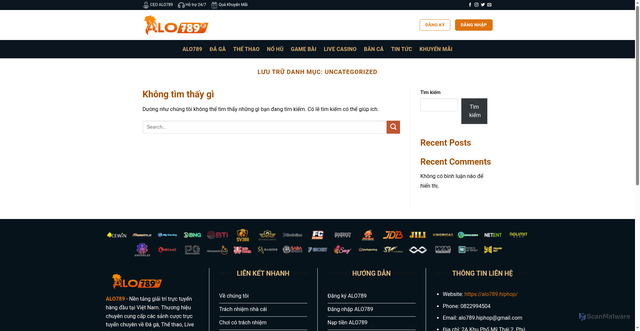 Security scan screenshot of https://alo789.hiphop/category/uncategorized/