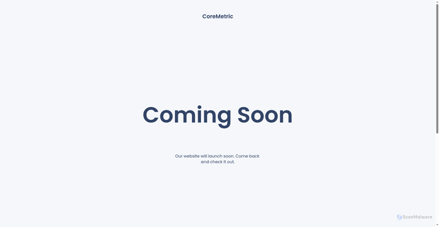 Security scan screenshot of http://coremetric.ca/