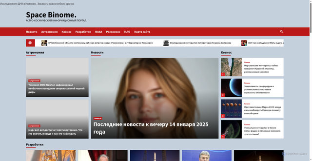 Security scan screenshot of https://binomen.ru