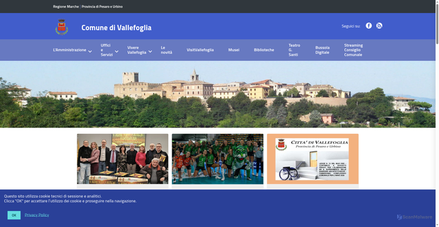 Security scan screenshot of https://www.comune.vallefoglia.pu.it/