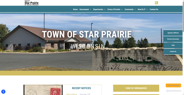 Security scan screenshot of https://townofstarprairiewi.gov/