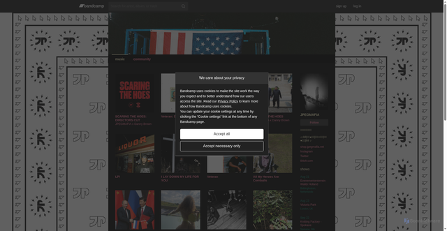 Security scan screenshot of https://jpegmafia.bandcamp.com/music