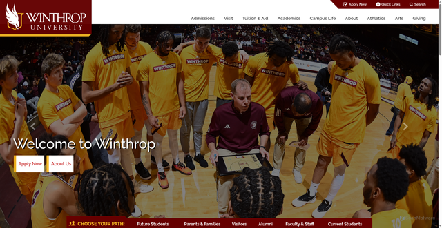 Security scan screenshot of https://www.winthrop.edu/
