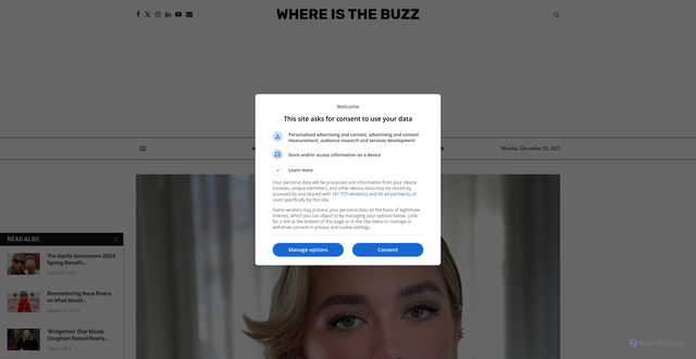Security scan screenshot of https://whereisthebuzz.com/florence-pugh-turns-29-reliving-the-29-times-she-stunned-the-world/