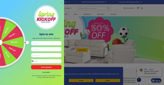 Security scan screenshot of https://www.canalesfurniture.com