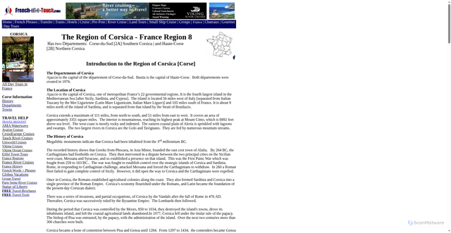 Security scan screenshot of https://www.french-at-a-touch.net/French_Regions/Corsica/corsica_8.htm