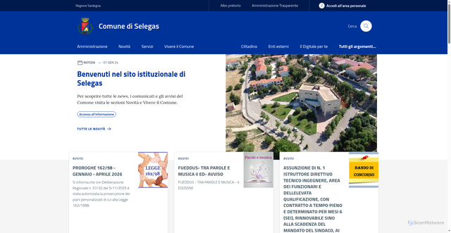 Security scan screenshot of https://www.comune.selegas.su.it/