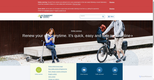 Security scan screenshot of https://nzta.govt.nz