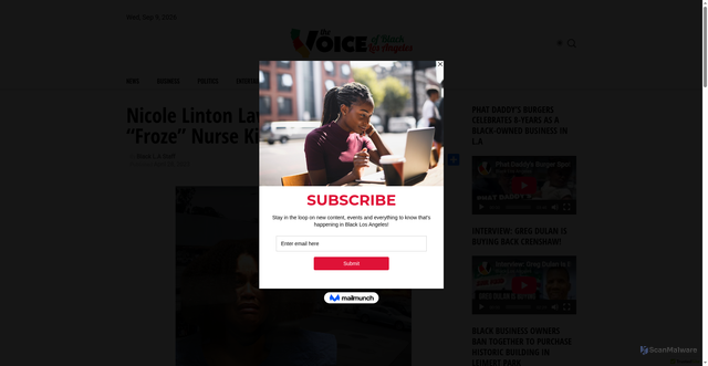 Security scan screenshot of https://voiceofblackla.com/nicole-linton-lawyer-says-seizure-froze-nurse-killing-six-in-car-crash/
