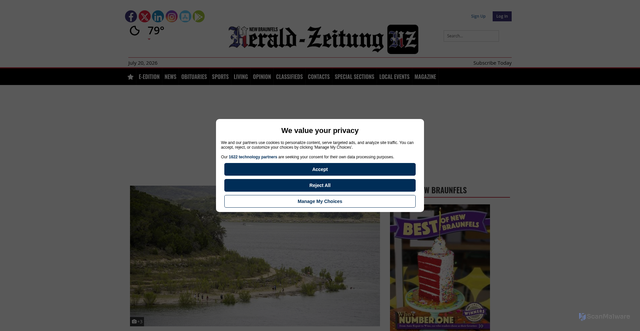 Security scan screenshot of https://herald-zeitung.com/