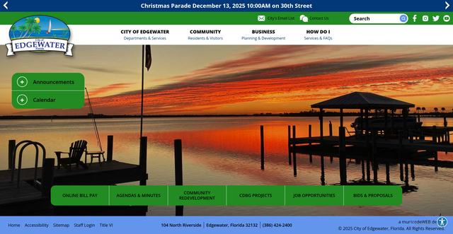 Security scan screenshot of https://www.cityofedgewater.org/