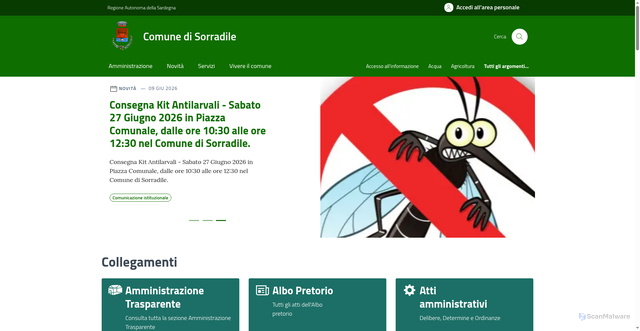 Security scan screenshot of https://www.comune.sorradile.or.it