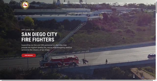 Security scan screenshot of https://www.sandiegocityfirefighters.org/