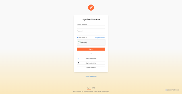 Security scan screenshot of https://postman.co