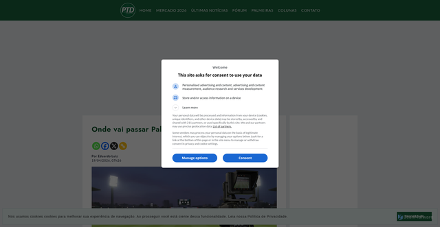 Security scan screenshot of https://ptd.verdao.net/onde-vai-passar-palmeiras-x-athletico-pr-2/