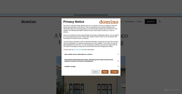 Security scan screenshot of https://www.domino.com/design-inspiration/richmond-district-san-francisco-home-landed-interiors/