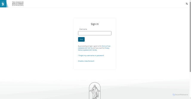 Security scan screenshot of https://lcr.churchofjesuschrist.org
