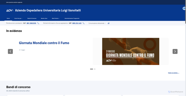 Security scan screenshot of https://www.policliniconapoli.it