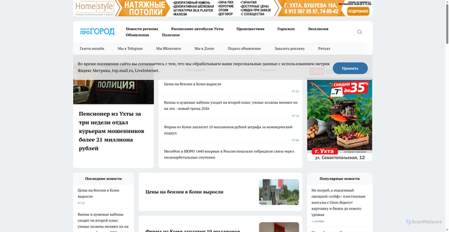 Security scan screenshot of https://progoroduhta.ru