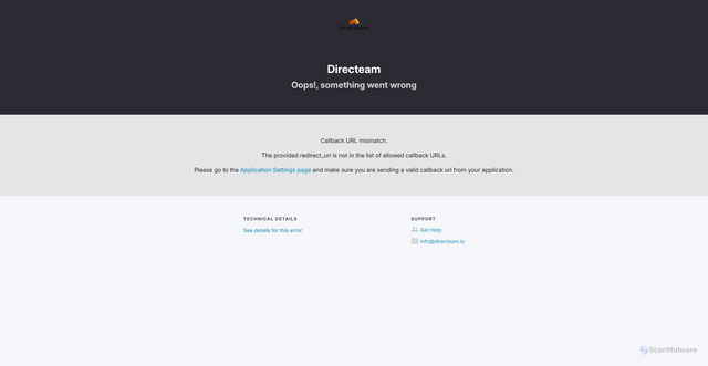 Security scan screenshot of http://directeam-portal-client-prod.pages.dev/