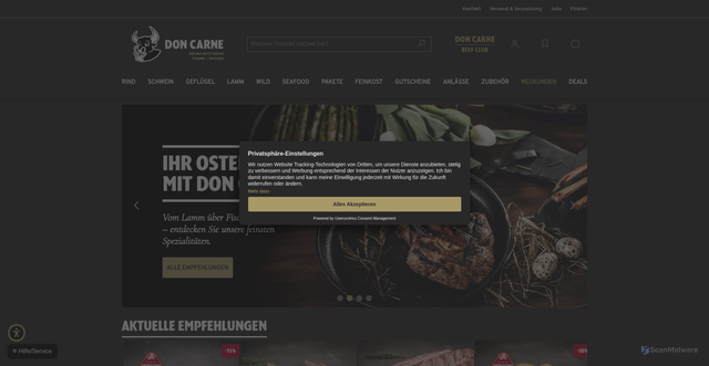 Security scan screenshot of https://doncarne.de
