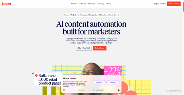 Security scan screenshot of https://jasper.ai