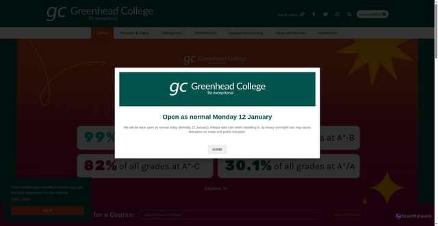 Security scan screenshot of https://www.greenhead.ac.uk/