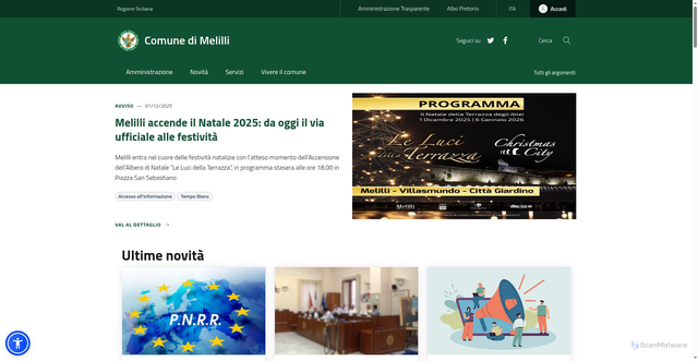 Security scan screenshot of https://www.comune.melilli.sr.it/