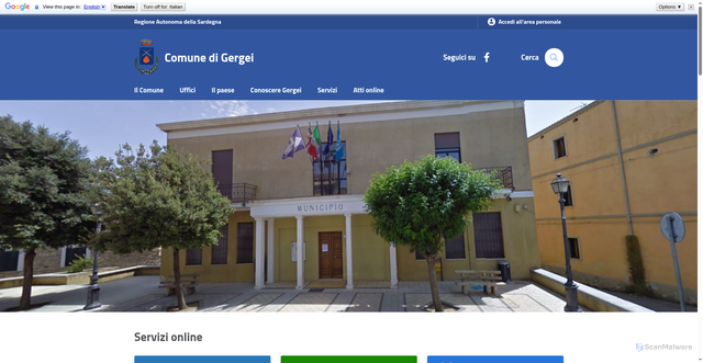 Security scan screenshot of https://comune.gergei.ca.it/