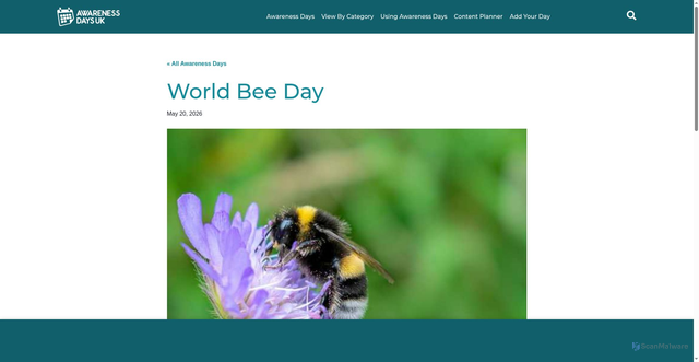 Security scan screenshot of https://awareness-days.co.uk/awareness-day/world-bee-day/2026-05-20/