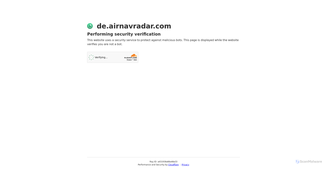 Security scan screenshot of https://de.airnavradar.com/data/flights/FZ1073/2954231484