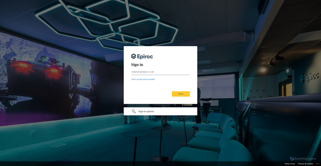 Security scan screenshot of https://ure-marketing.intranet.epiroc.com