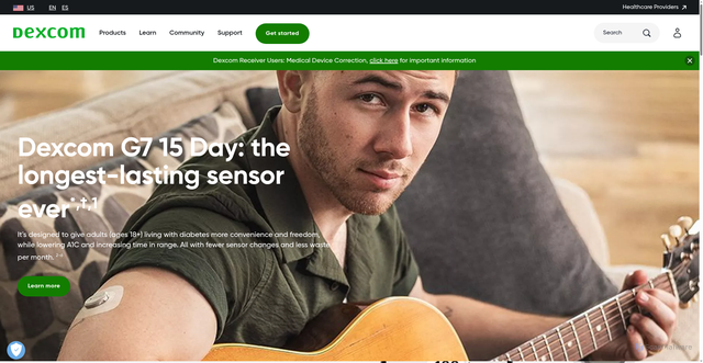 Security scan screenshot of https://dexcom.com