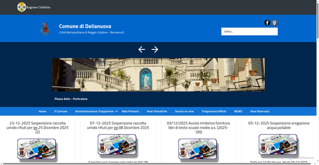 Security scan screenshot of https://www.comune.delianuova.rc.it/