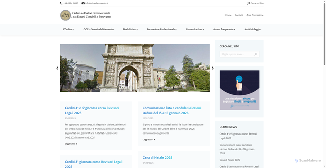 Security scan screenshot of https://www.odcecbenevento.it/