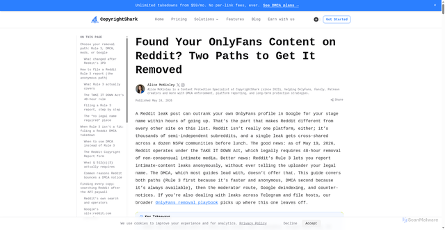 Security scan screenshot of https://landing-shark-prod.pages.dev/onlyfans-leak-reddit-removal/