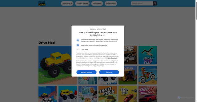Security scan screenshot of https://drivemad3.io