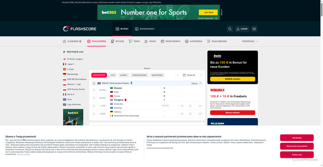 Security scan screenshot of https://www.flashscore.pl