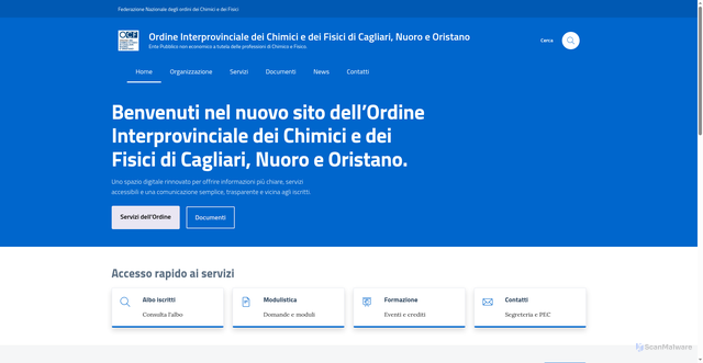 Security scan screenshot of https://www.chimicicagliari.it