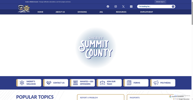 Security scan screenshot of https://www.summitcountyutah.gov/2525/Sheriff-Office
