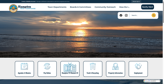 Security scan screenshot of https://hamptonnh.gov/