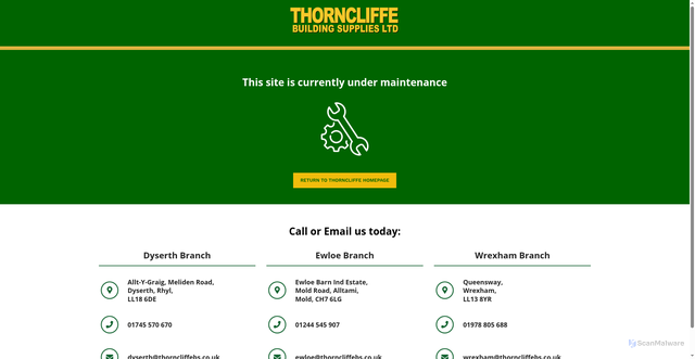 Security scan screenshot of https://shop.thorncliffebs.co.uk