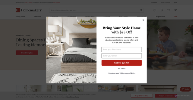 Security scan screenshot of https://www.homemakers.com