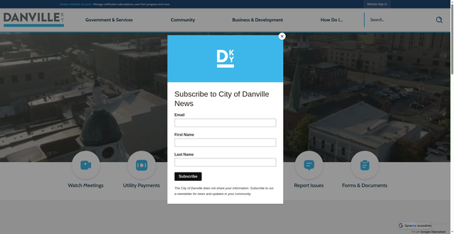 Security scan screenshot of https://www.danvilleky.org/