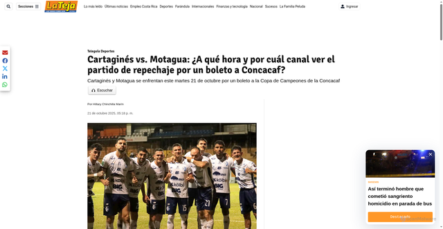 Security scan screenshot of https://www.lateja.cr/teleguia/deportes/cartagines-vs-motagua-a-que-hora-y-por-cual-canal/POD6HRTOGBB3ZNVKQRC2CCEOHQ/story/
